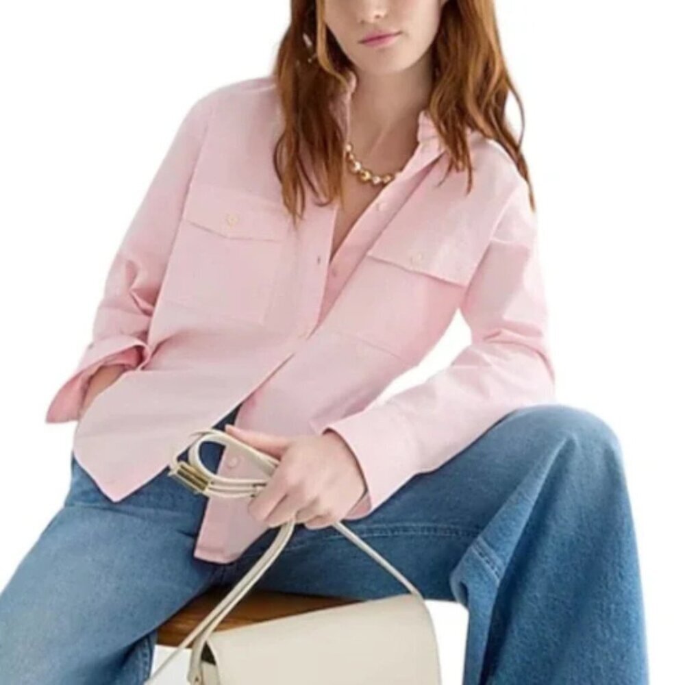 New! J. Crew Garment-dyed chambray shirt Pink 16 - 23884